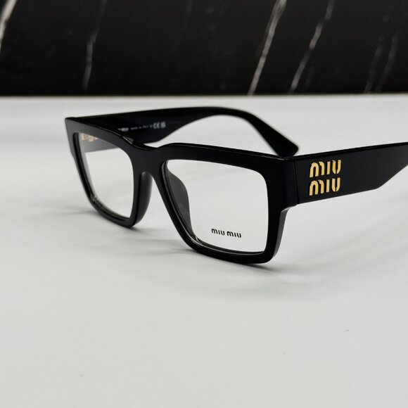 NEW MIU MIU MU02XV 1AB1O1 WOMEN BLACK SQUARE EYEGLASSES - Picture 5 of 10